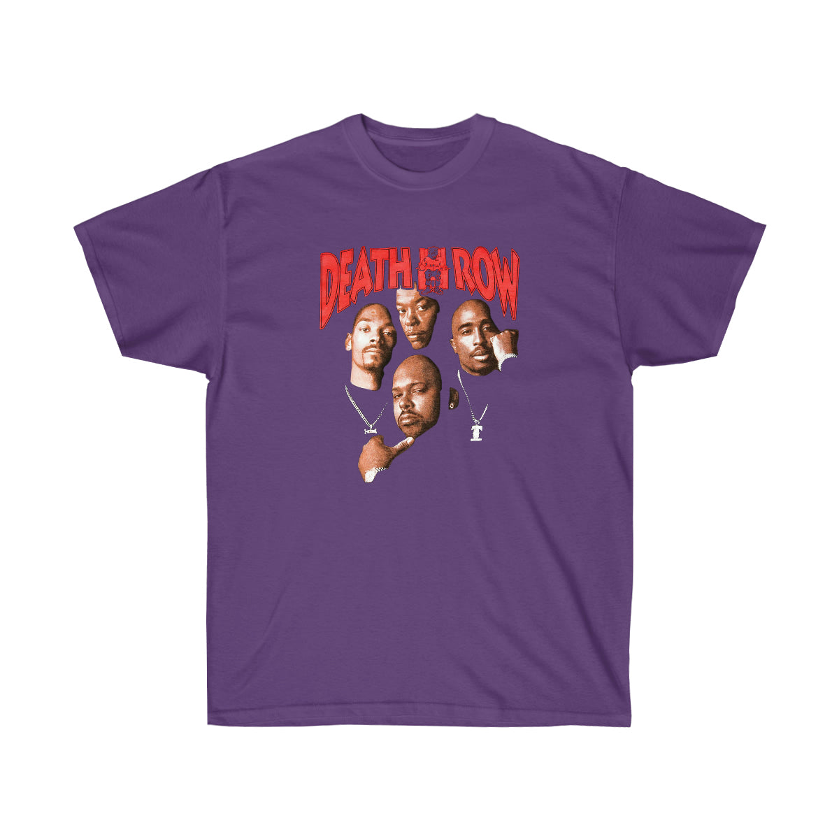 Rap Death Row Pic Men T-Shirt - Purple, XL image