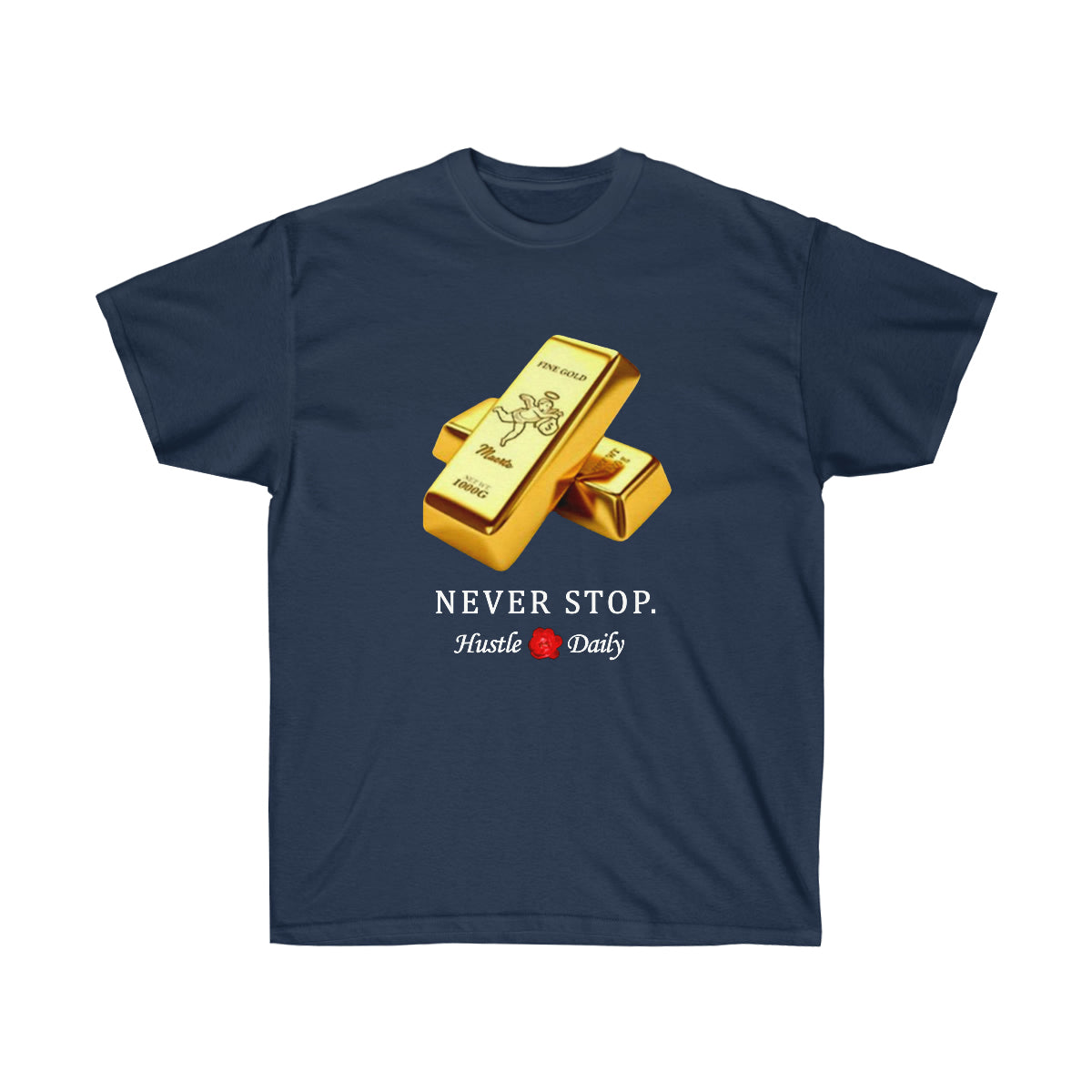 Rap Never Stop Hustle Daily Men T-Shirt - Navy, 2XL image
