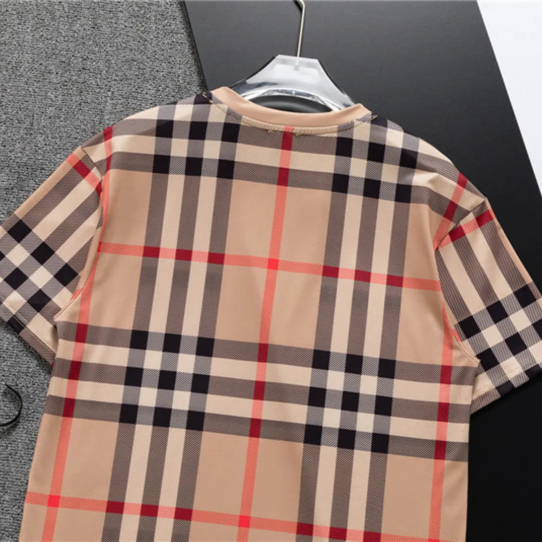 BUR Check Cotton Jacquard T-shirt in Beige - 382 - bbr0000382 image 4