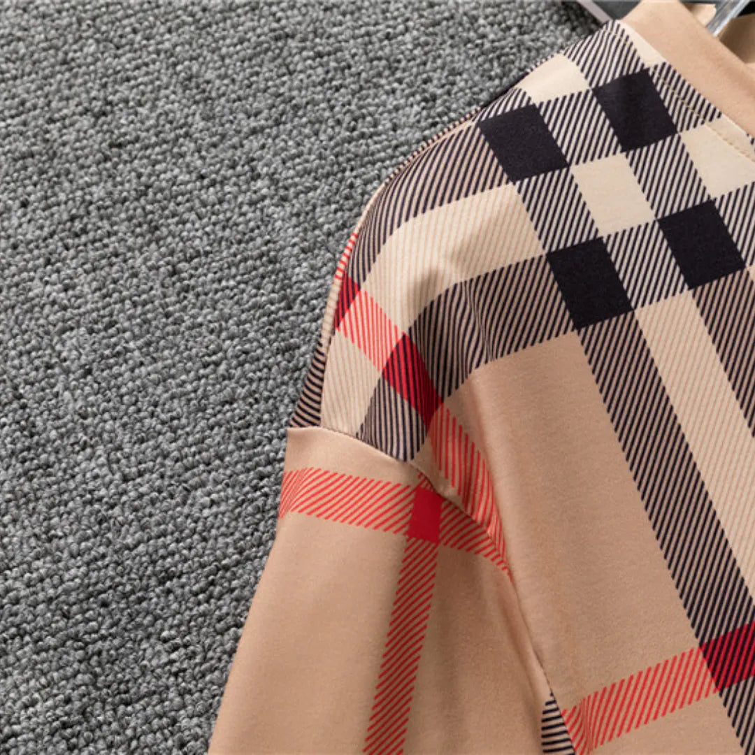 BUR Check Cotton Jacquard T-shirt in Beige - 382 - bbr0000382 image 6