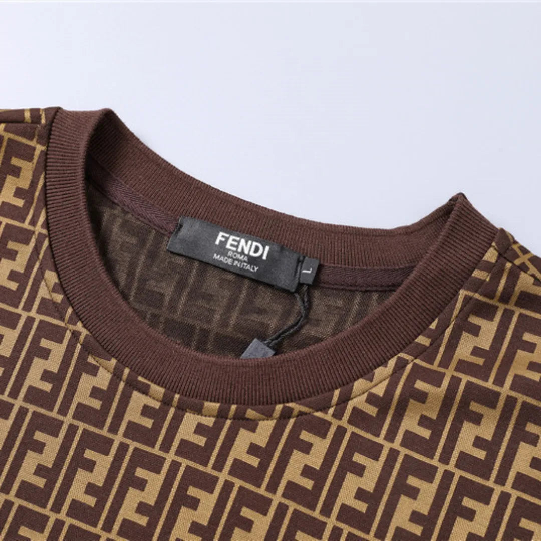 FD Diagonal FF Logo T Shirt in Brown - 78 - fd0000078 image 6