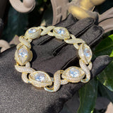 Bubble Letter Iced Out Shape 8 Eye Cuban Link Bracelet
