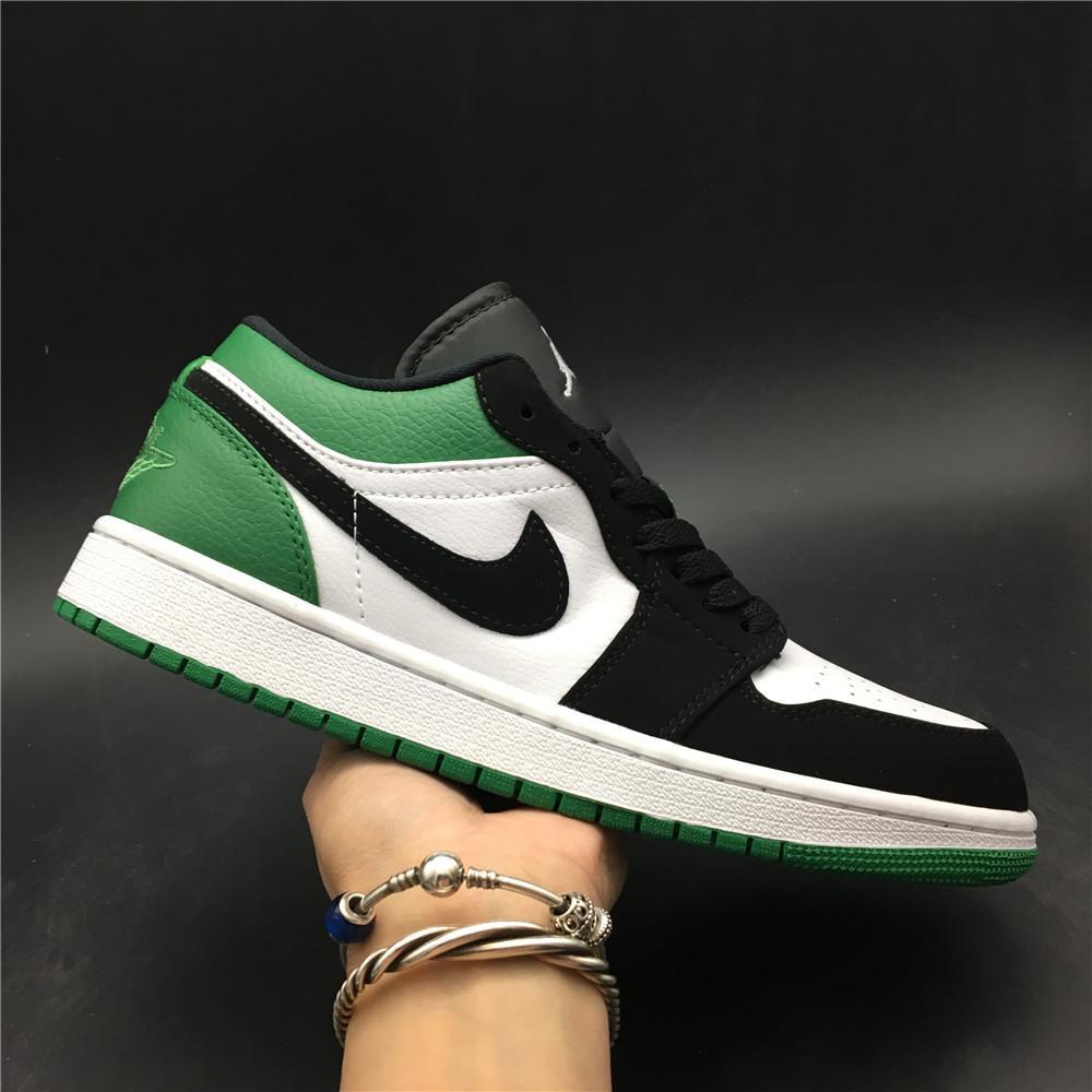 AJ 1 Low White Black Mystic Green Shoes Sneakers – nk0000303
