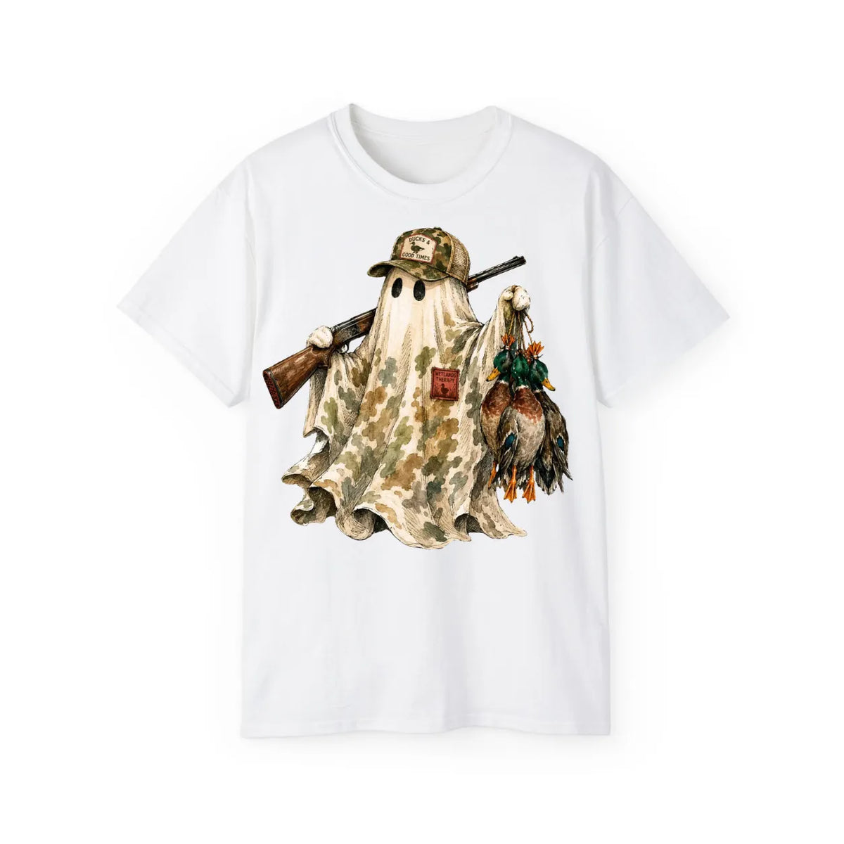 Hunting Season Spooky Camo Mallards T-Shirt - POD0005 image 2