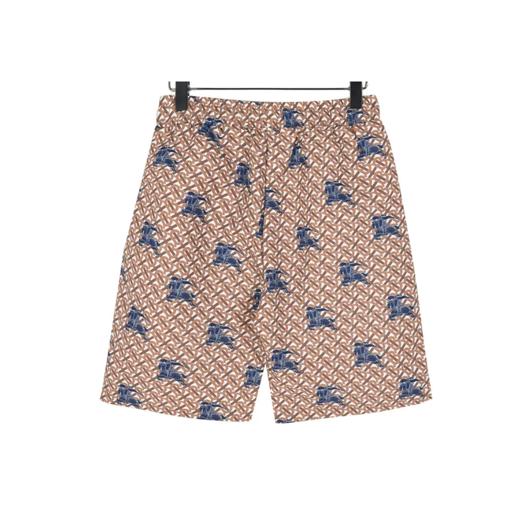 BUR All-Over Monogram Knight Print Shorts in Brown - 371 – bbr0000371 image 1