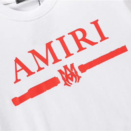 AM Logo-print Cotton T-shirt in White - 278 - ami0000278 image 3