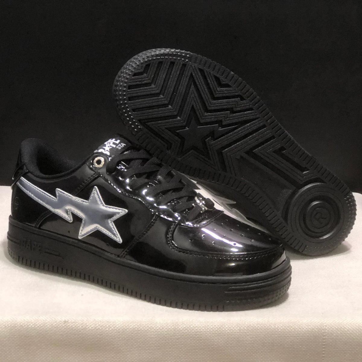 A Bathing Ape Bape Sta #2 Black White Shoes Sneakers - nk0005520 image 5