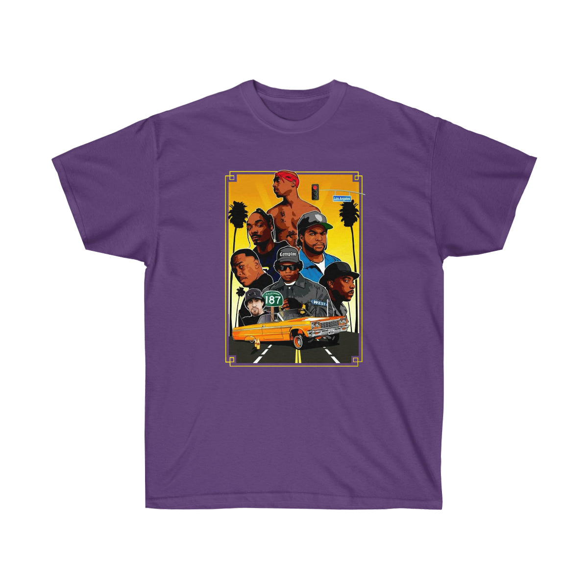 RAP 90's West Coast Legends Men Shirt - Purple, 2XL image