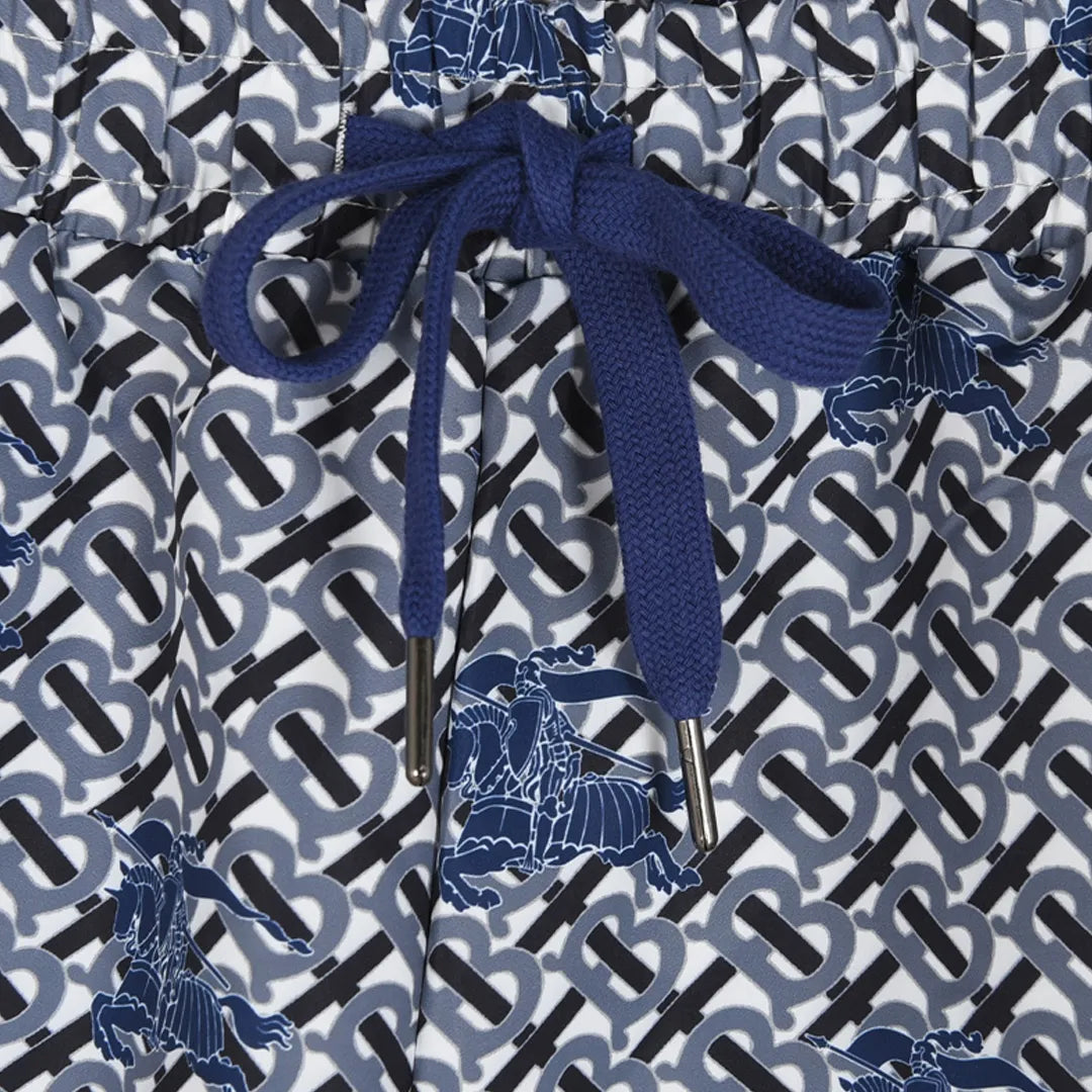 BUR All-Over Monogram Knight Shorts in Navy – 370 – bbr0000370