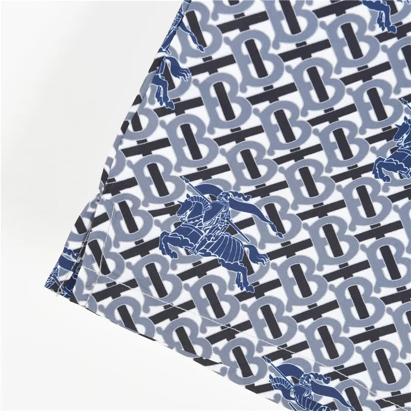 BUR All-Over Monogram Knight Shorts in Navy – 370 – bbr0000370