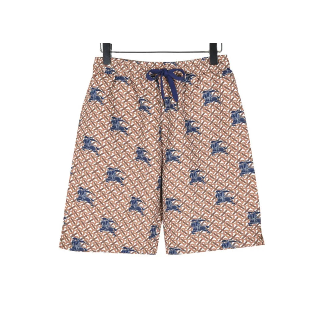 BUR All-Over Monogram Knight Print Shorts in Brown – 371 – bbr0000371