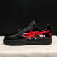 A Bathing Ape Bape Sta Low Shark Black Shoes Sneakers - nk0005517 image 4