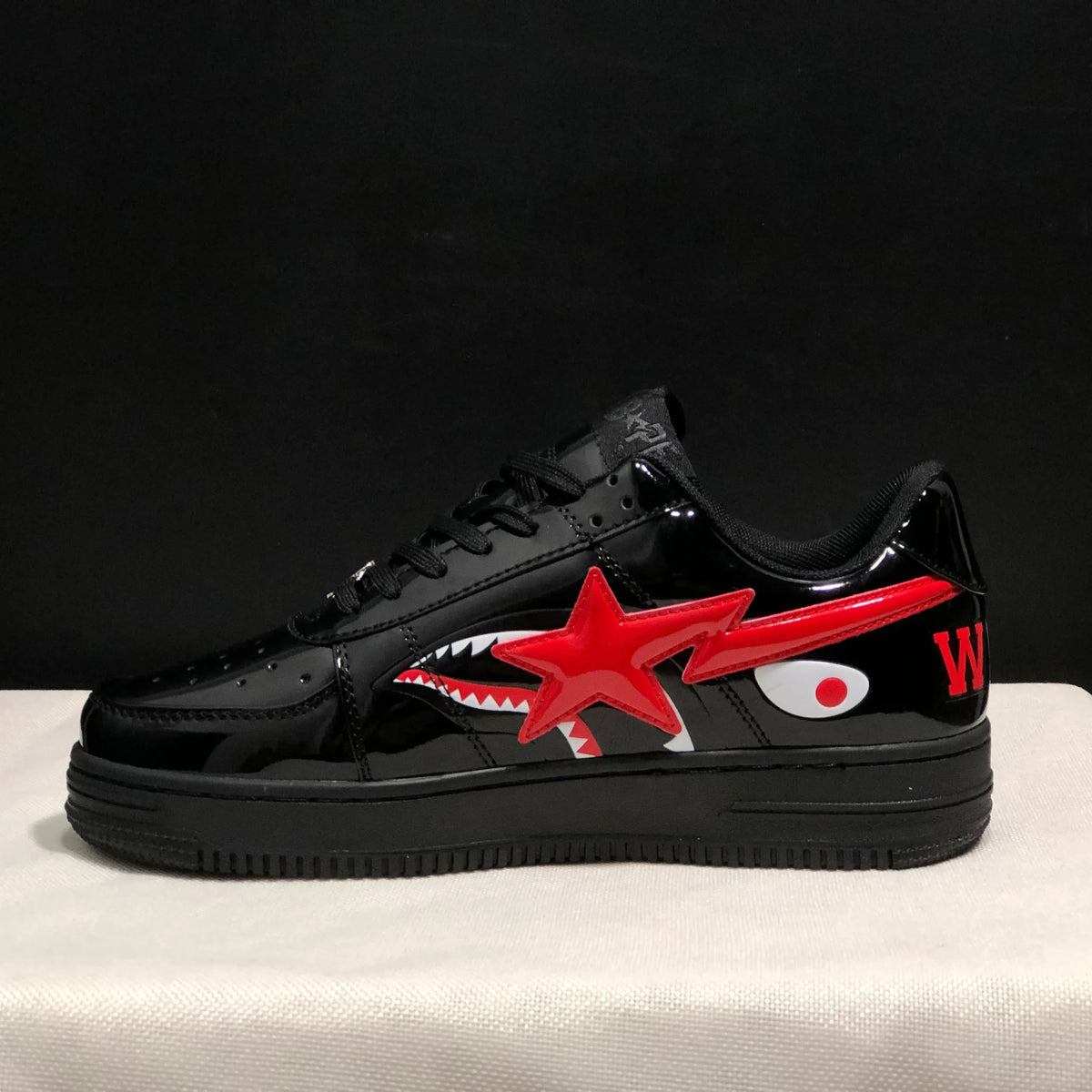 A Bathing Ape Bape Sta Low Shark Black Shoes Sneakers - nk0005517 image 4