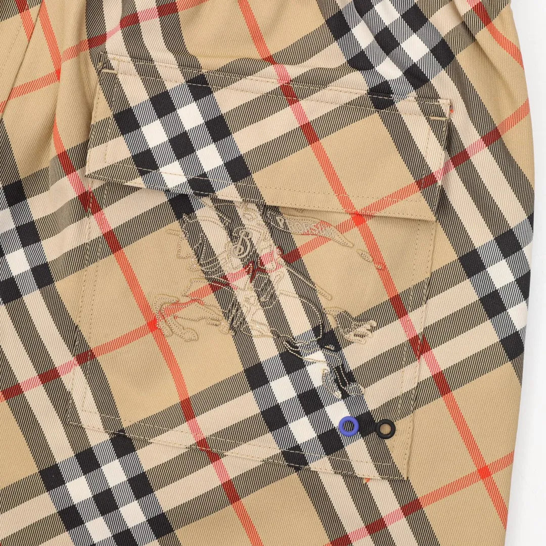 BUR Archive Check Knight Motif Shorts in Tan - 380 - bbr0000380 image 10