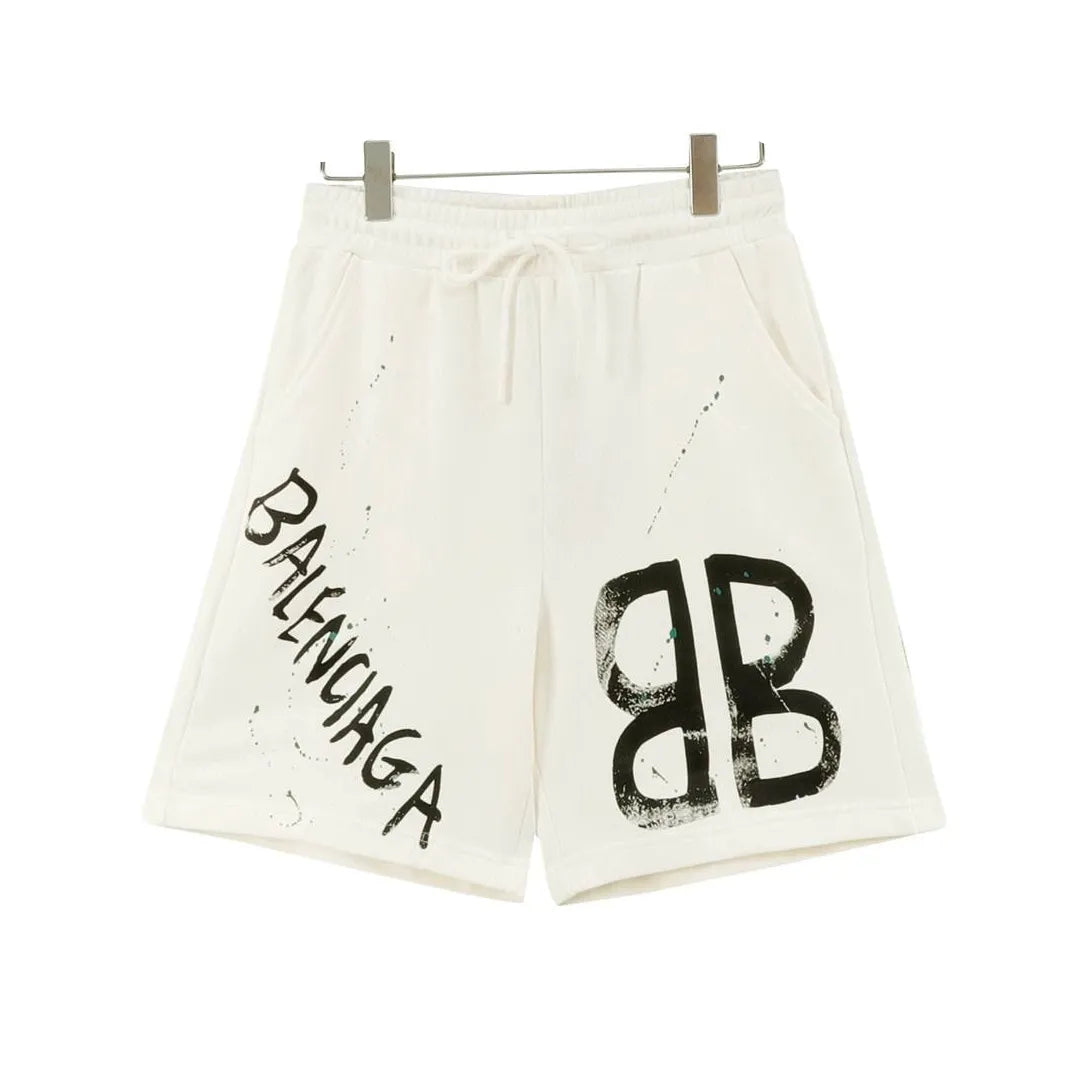 BLCG BB Graffiti Logo Shorts in White – 609 – blcg0000609