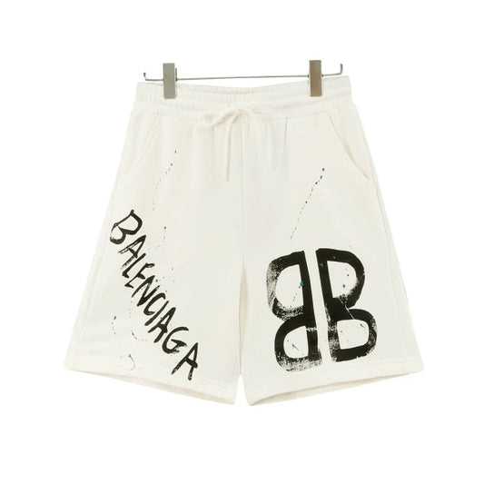 BLCG BB Graffiti Logo Shorts in White – 609 – blcg0000609