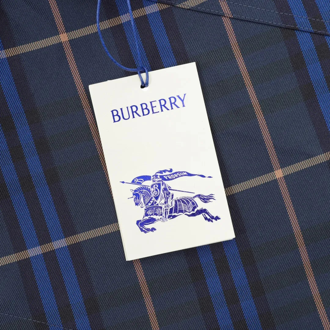BUR Archive Check Knight Motif Shorts in Navy - 379 - bbr0000379 image 10