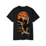 Retro Skater Skeleton Halloween T-Shirt – POD0020 image 0