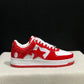 A Bathing Ape Bape Sta Patent Leather White Red (2023) Shoes Sneakers - nk0005516 image 2