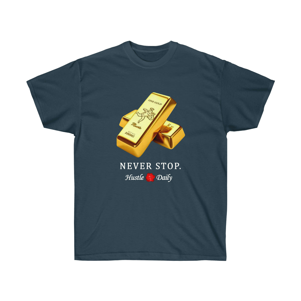 Rap Never Stop Hustle Daily Men T-Shirt - Blue Dusk, 3XL image