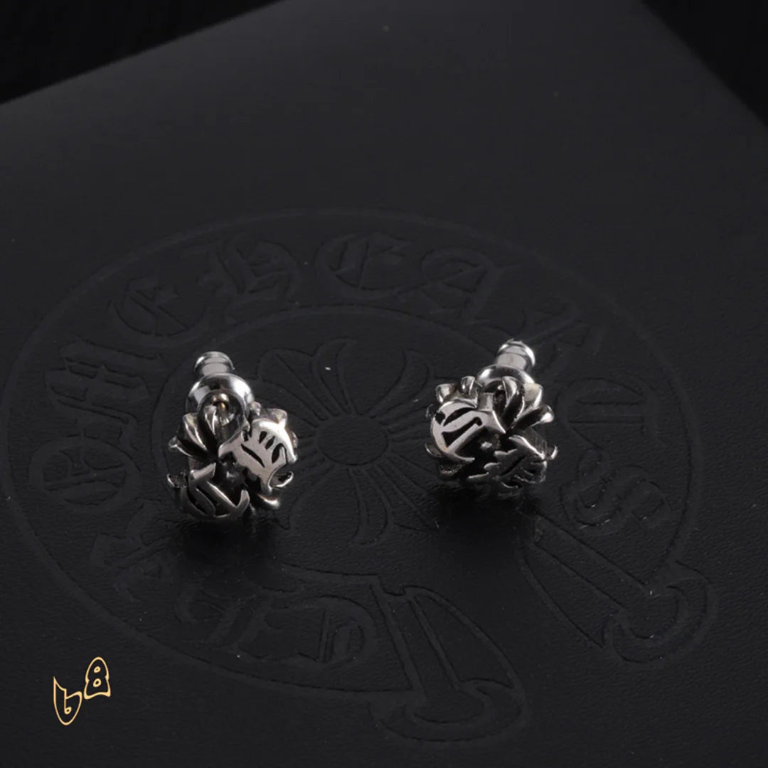 CH Flower Engraved Earrings – CH0154