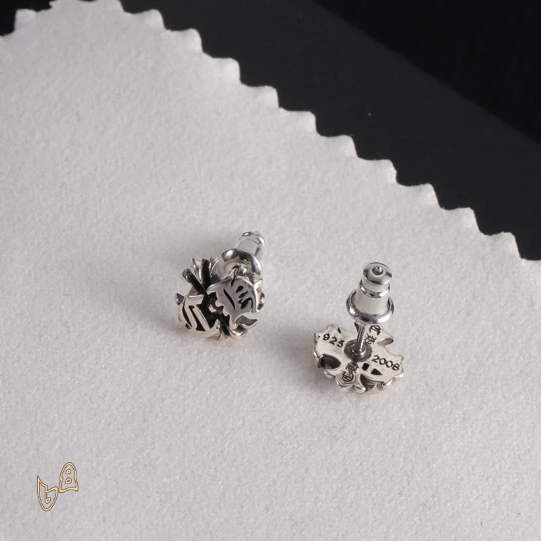 CH Flower Engraved Earrings – CH0154