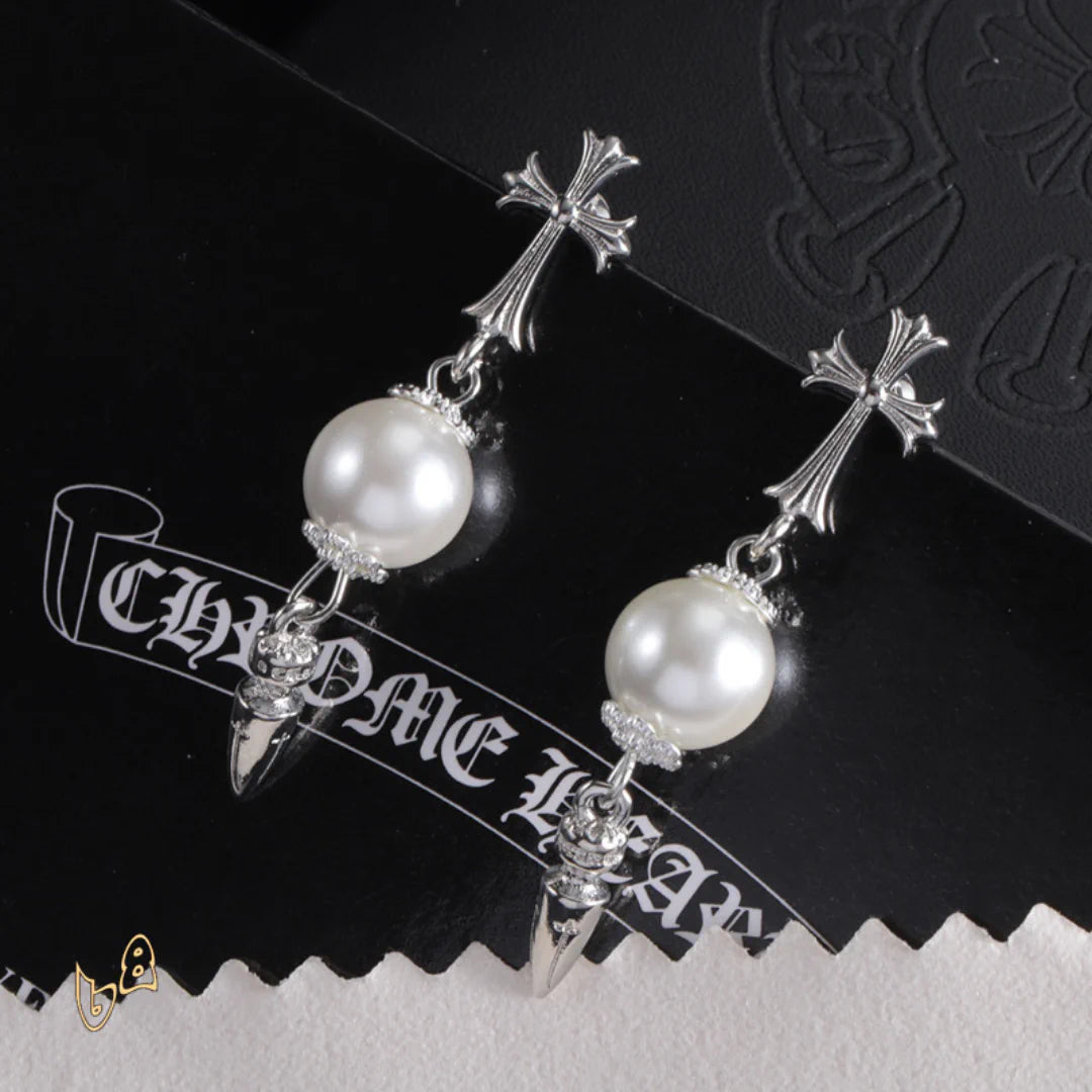 CH Cross Pearl Dangle Earrings – CH0167