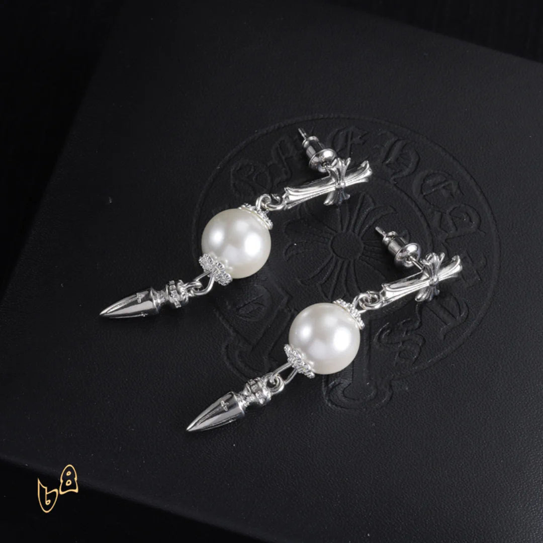 CH Cross Pearl Dangle Earrings – CH0167