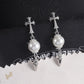 CH Cross Pearl Dangle Earrings – CH0167