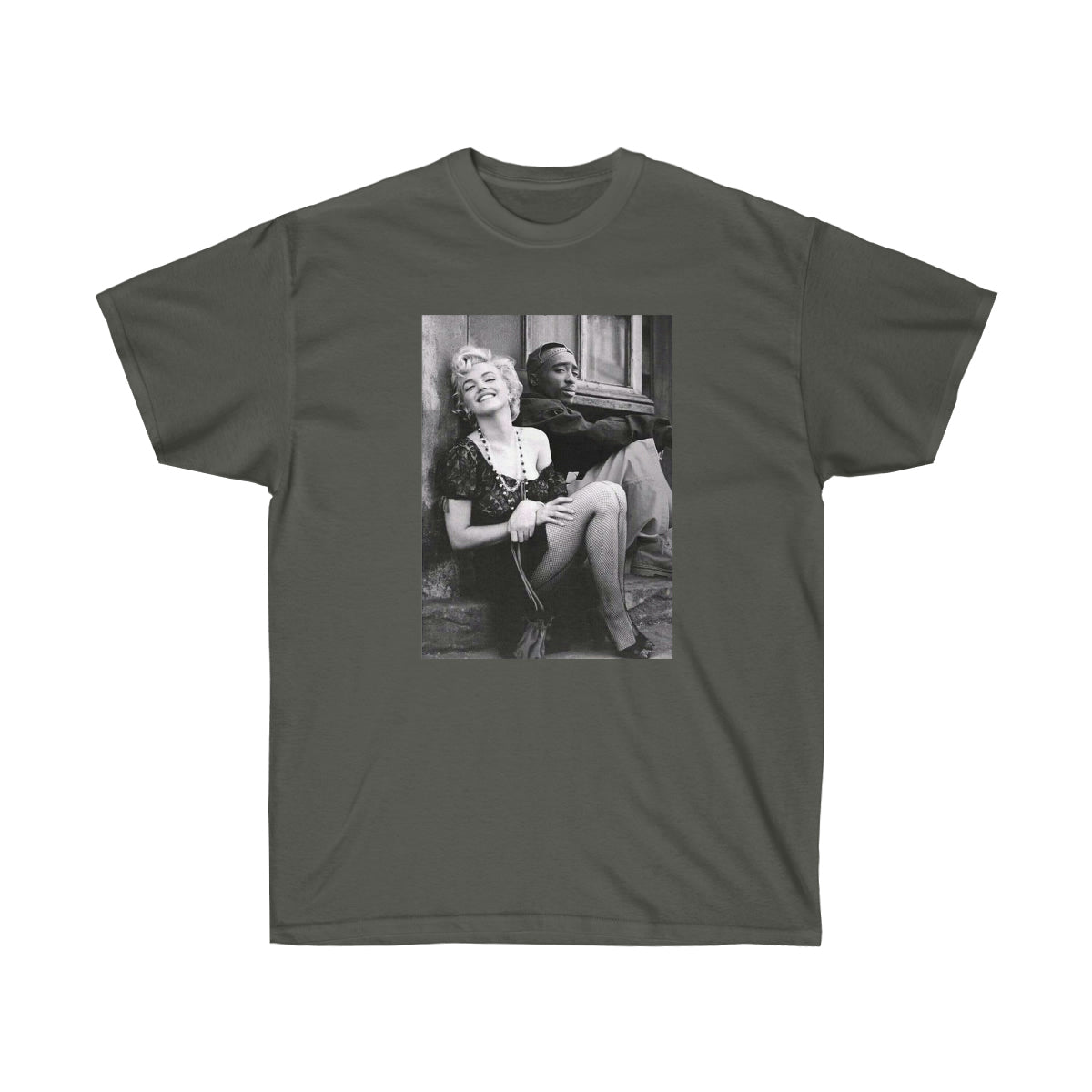 Marilyn Monroe &amp; 2Pac Men T-Shirt - Charcoal, 2XL image
