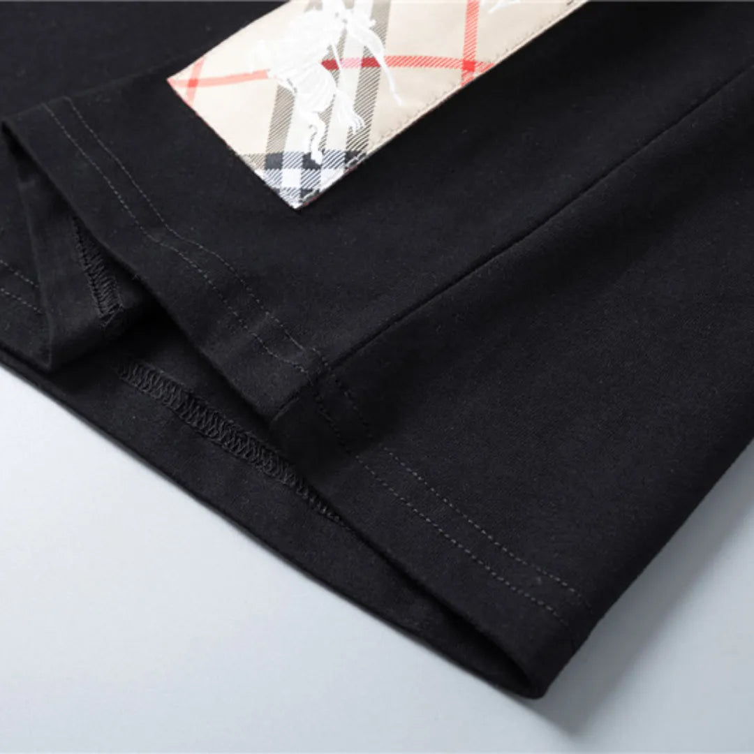 BUR Check Label T-Shirt in Black - 383 - bbr0000383 image 4