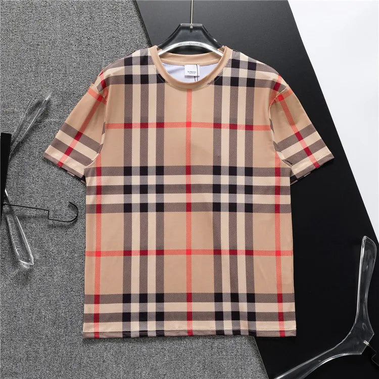BUR Check Cotton Jacquard T-shirt in Beige - 382 - bbr0000382 image 1