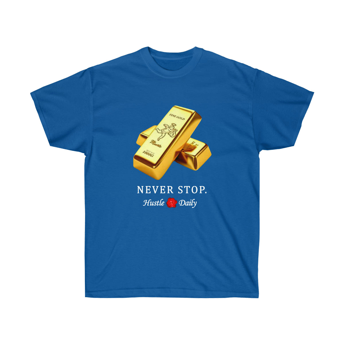 Rap Never Stop Hustle Daily Men T-Shirt - Royal, XL image