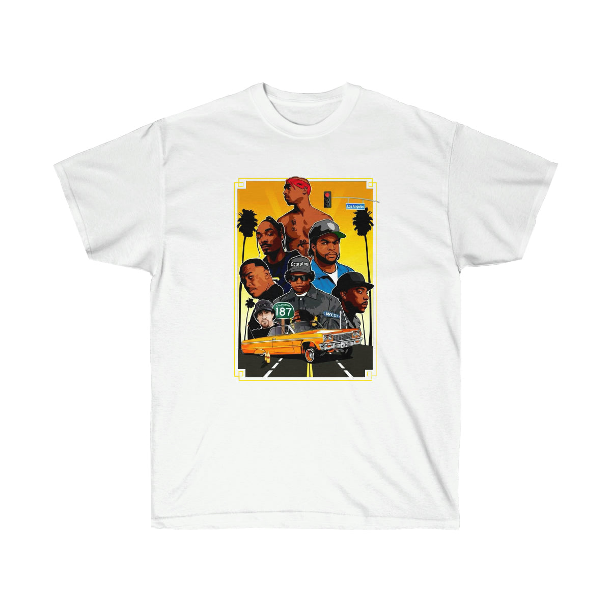 RAP 90's West Coast Legends Men Shirt - White, S image