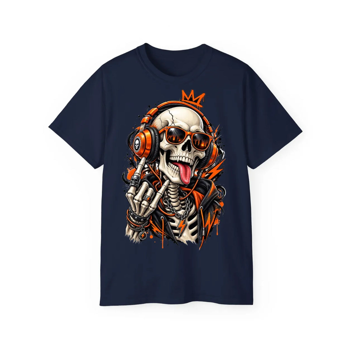 Retro Skater Skeleton Halloween T-Shirt – POD0020 image