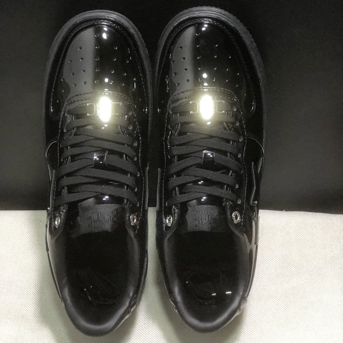 A Bathing Ape Bape Sta Low Patent Black Shoes Sneakers - nk0005521 image 6