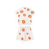 DT Set White & Orange Tee & Shorts – 142 – dt0000142