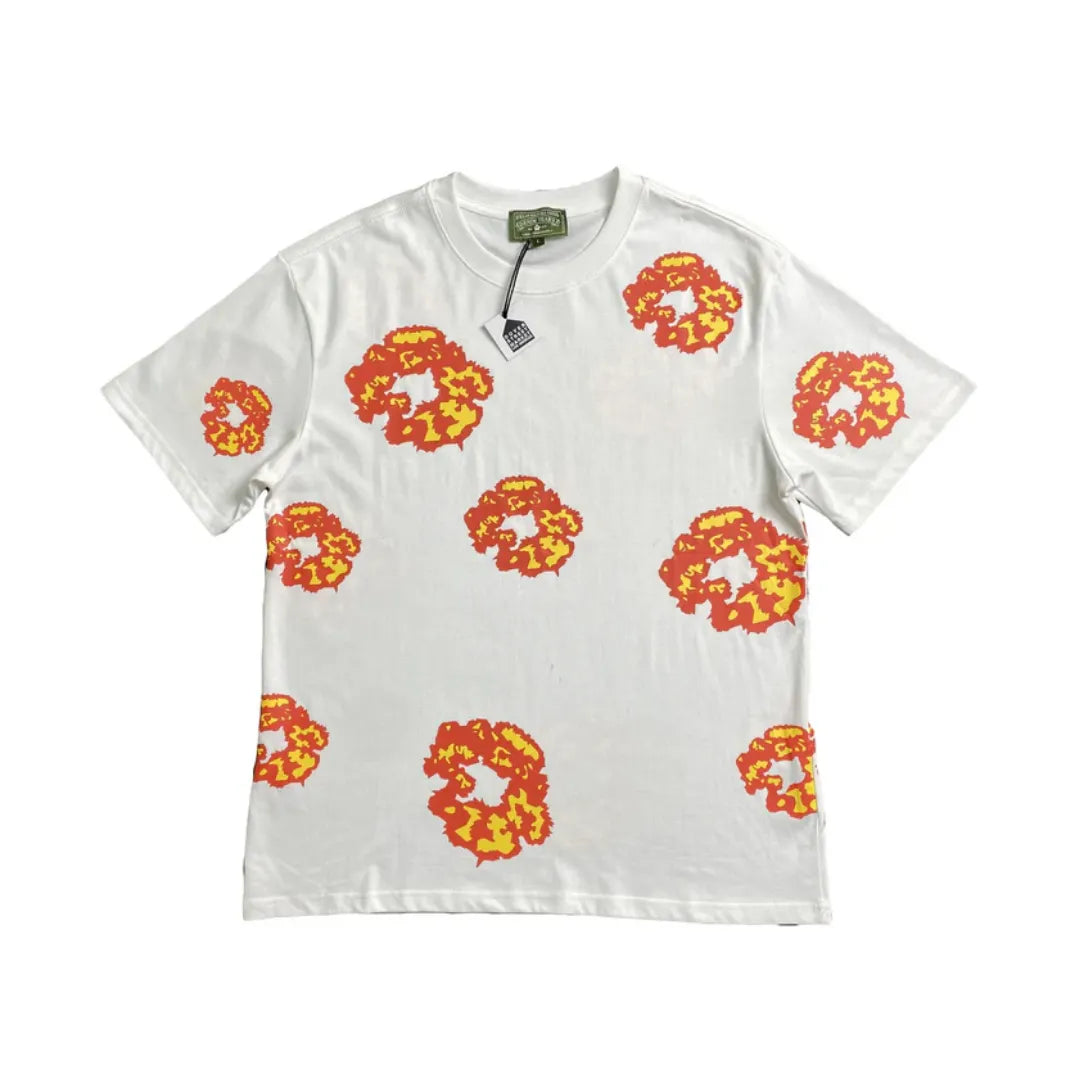 DT Set White & Orange Tee & Shorts – 142 – dt0000142