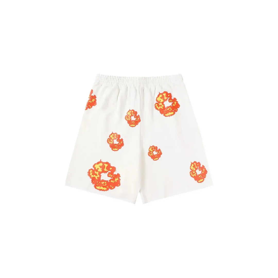 DT Set White & Orange Tee & Shorts – 142 – dt0000142