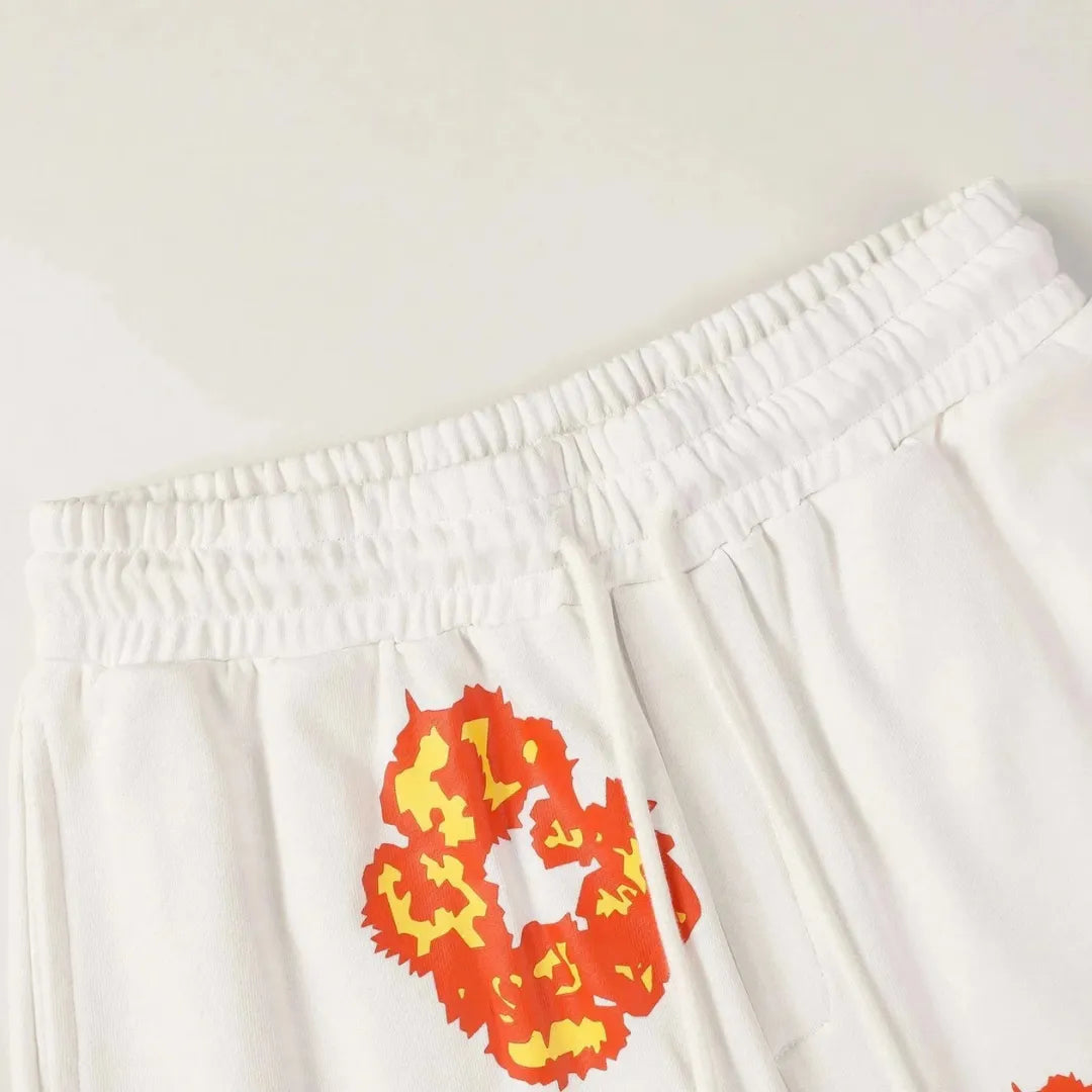 DT Set White & Orange Tee & Shorts – 142 – dt0000142
