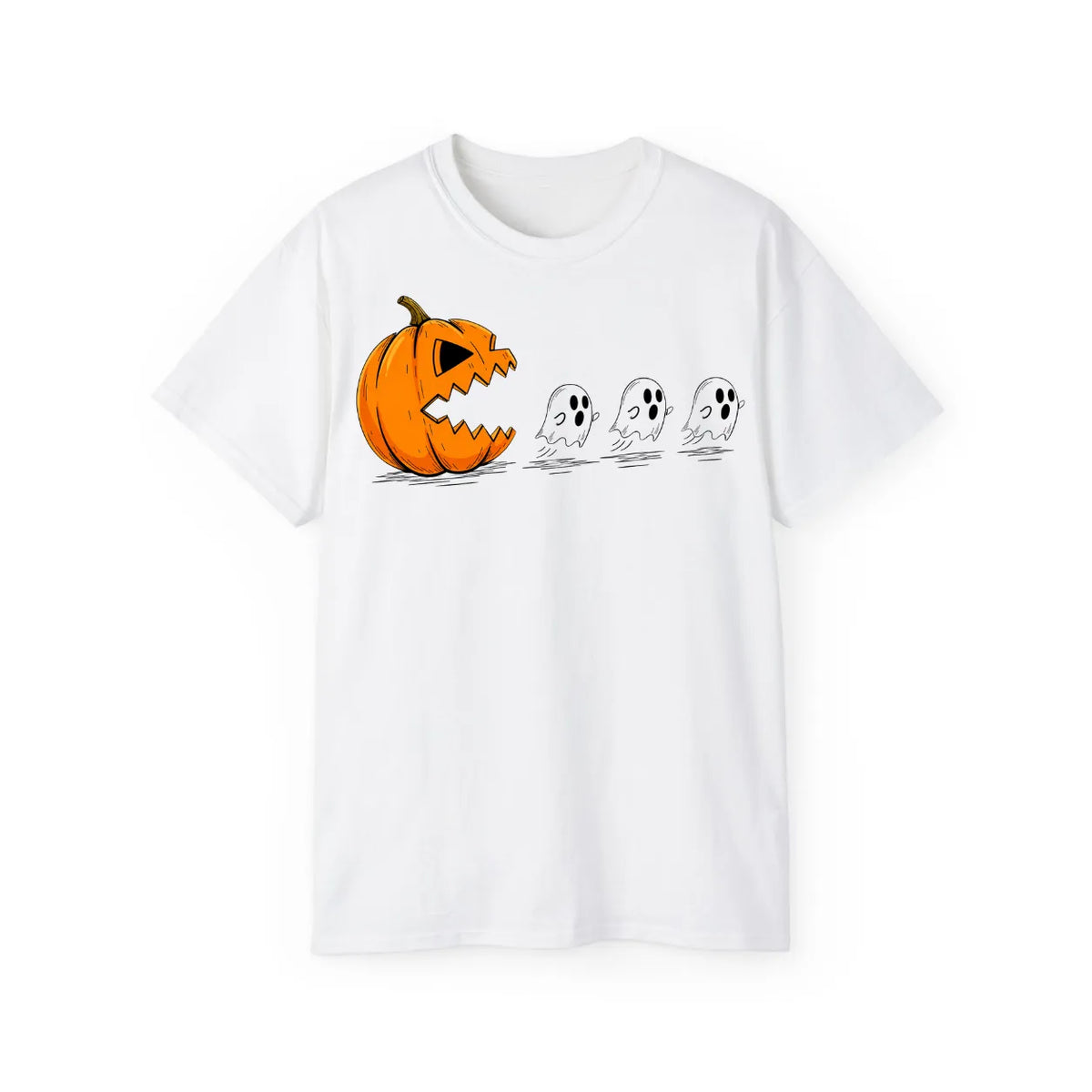 Halloween Pumpkin Chasing Ghost T-Shirt - POD0004 image