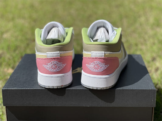 AJ 1 Low Pastel Grind Vivid Green Shoes Sneakers – nk0001987