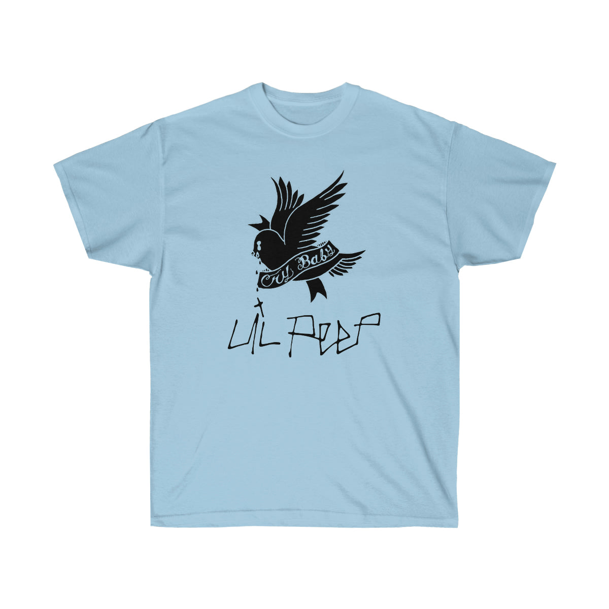 Crybaby Bird Black Men T-Shirt - Light Blue, 3XL image
