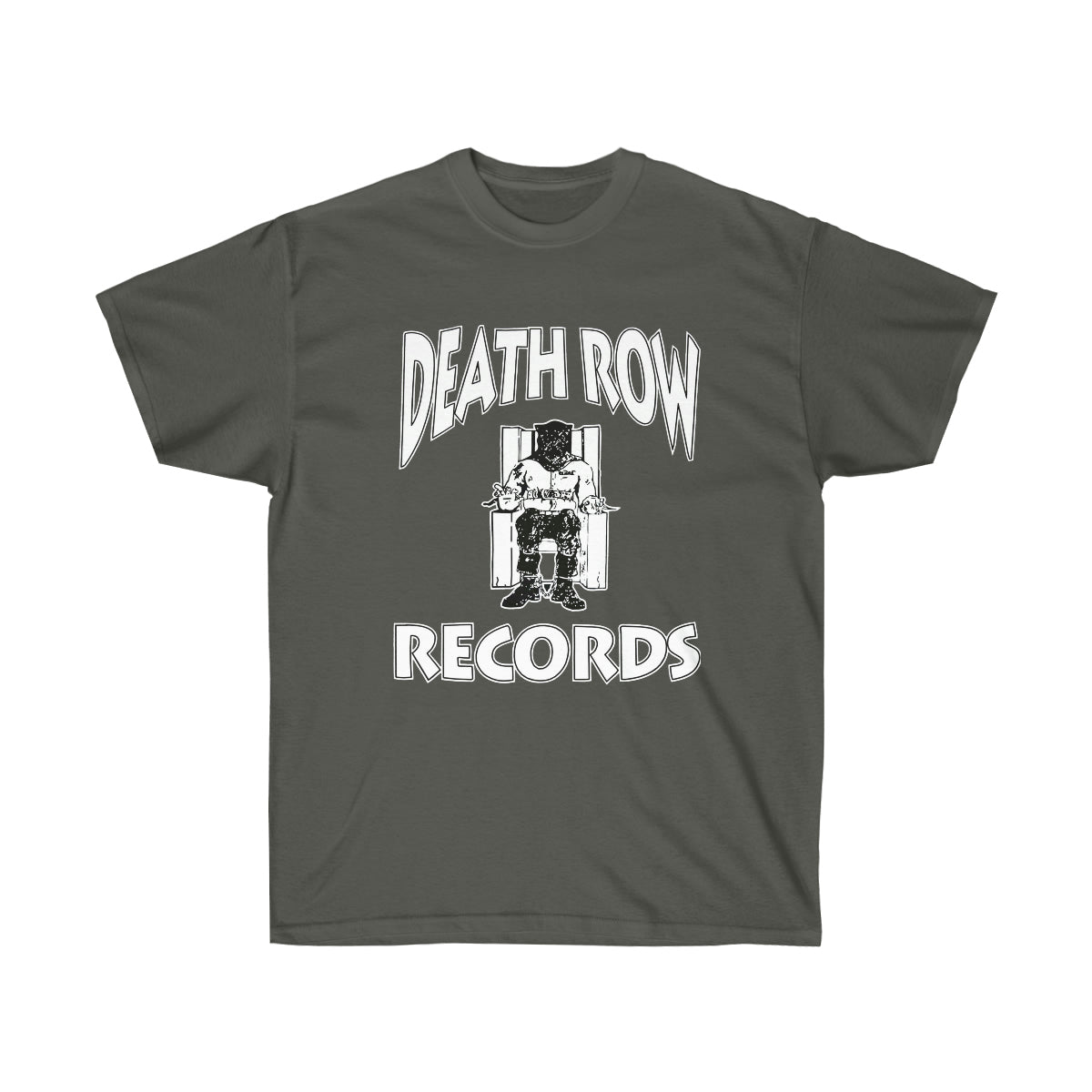 White Death Row Men T-Shirt - Charcoal, XL image
