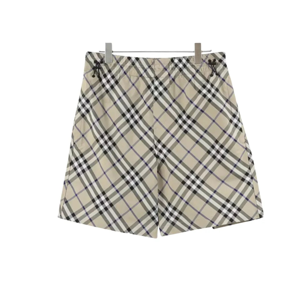 BUR Archive Check Knight Motif Shorts in Beige - 381 - bbr0000381 image 0