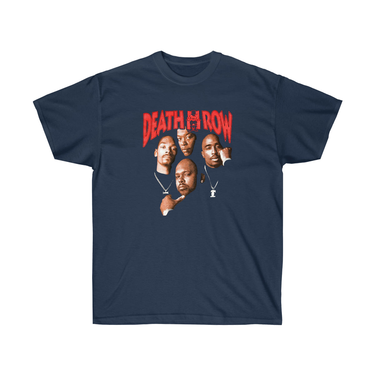 Rap Death Row Pic Men T-Shirt - Navy, L image