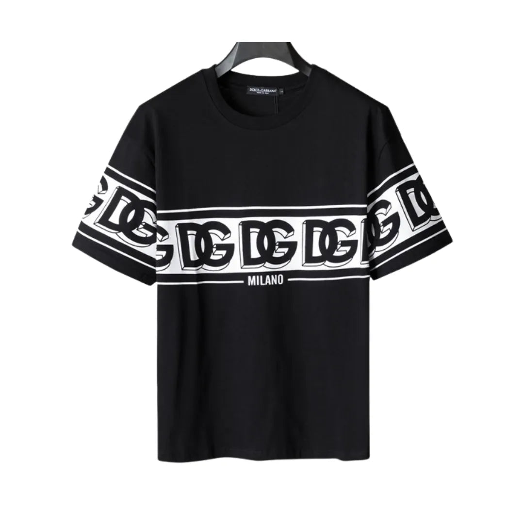 D&amp;G Logo Milano T-shirt in Black - 110 - dng0000110 image 0