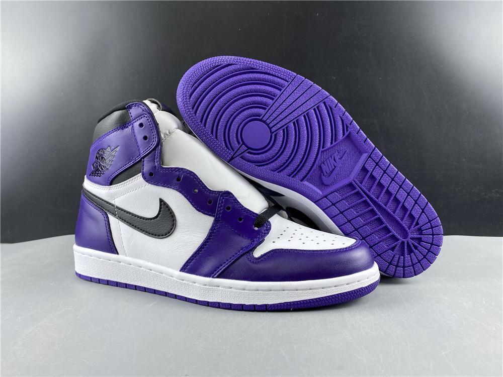AJ 1 Retro High Court Purple White Shoes Sneakers – nk0000683