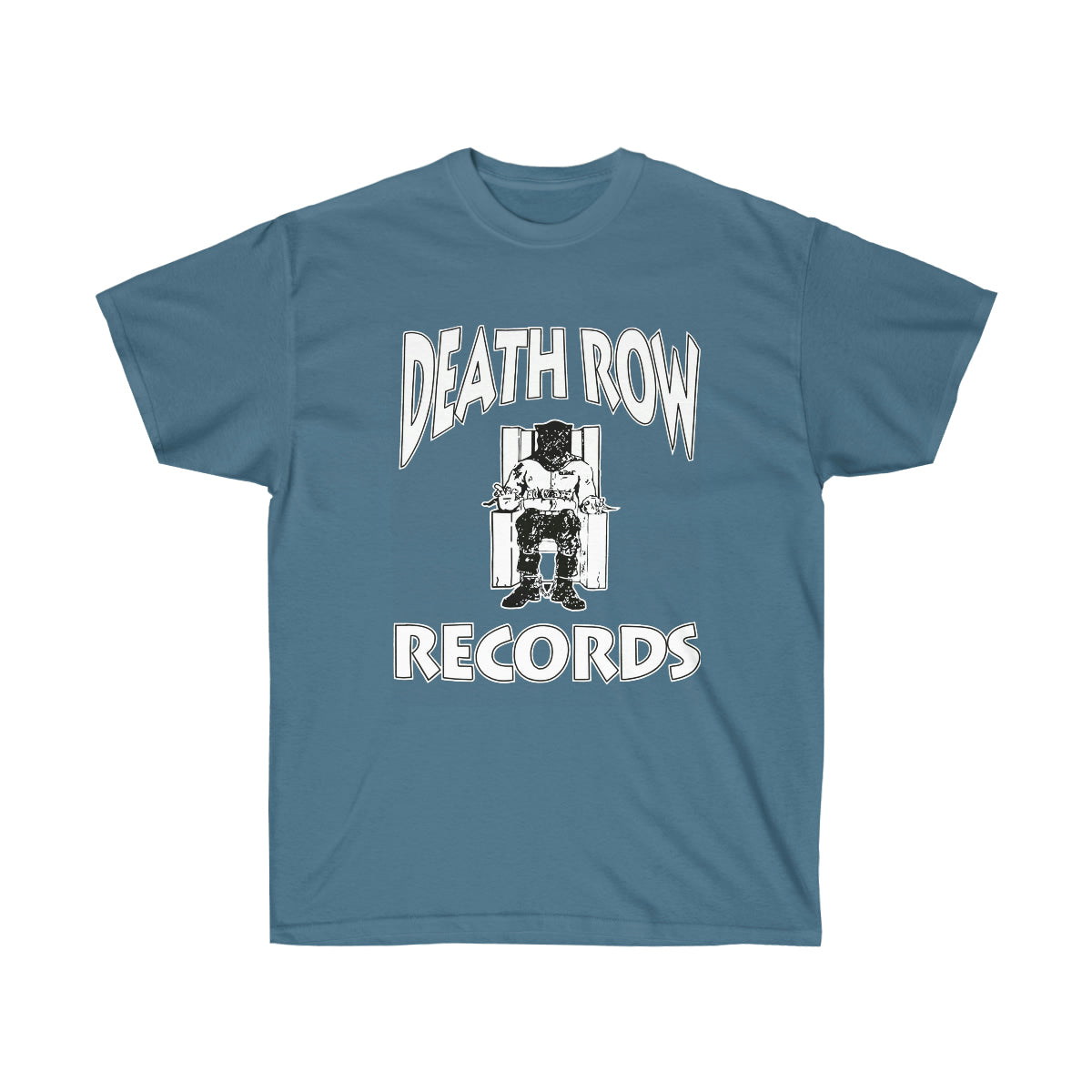 White Death Row Men T-Shirt - Indigo Blue, L image