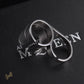 McQueen Double Logo-Engraved Antiqued Ring – MCQ0013
